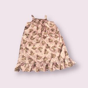 Girls Silky Monkey And Flower Print Pajama Sleep Dress Size Small
